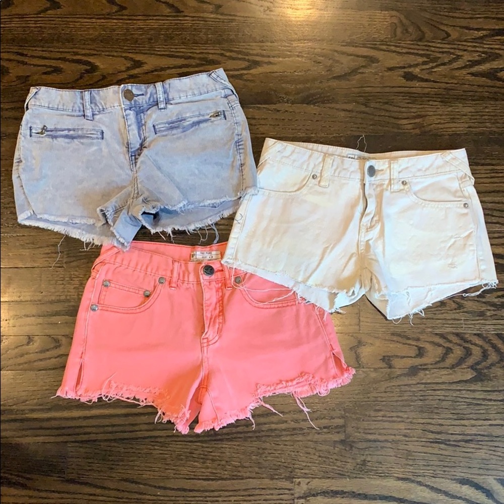 3 Pairs of Free People shorts all size 24